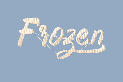 Frozen embroidery lettering family greet festive