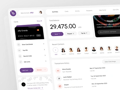 Bankeu - Finance Dashboard Design bank bank card banking dashboard digital wallet app e wallet finance finance design finance ui financial fintech fintech app fintech dashboard fintech product payment product design saving transactions wallet web design