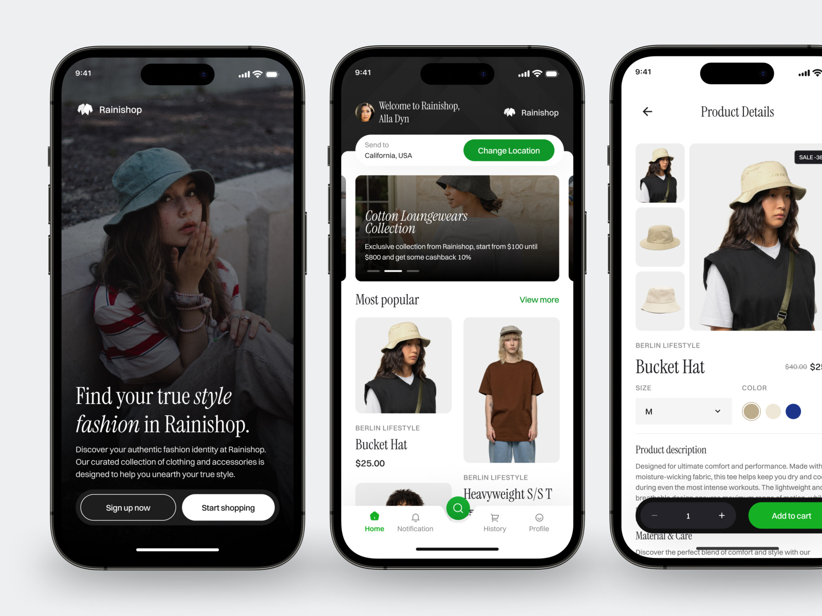 Rainishop - eCommerce Fashion Mobile App aparel app brand classic clothing clothing brand ecommerce fashion fashion app fashion design flutter magazine marketplace mobile online store outfit shop shopify store streetwear