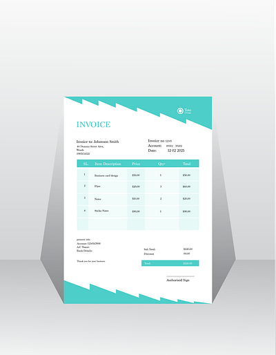 Invoice design graphic design vector
