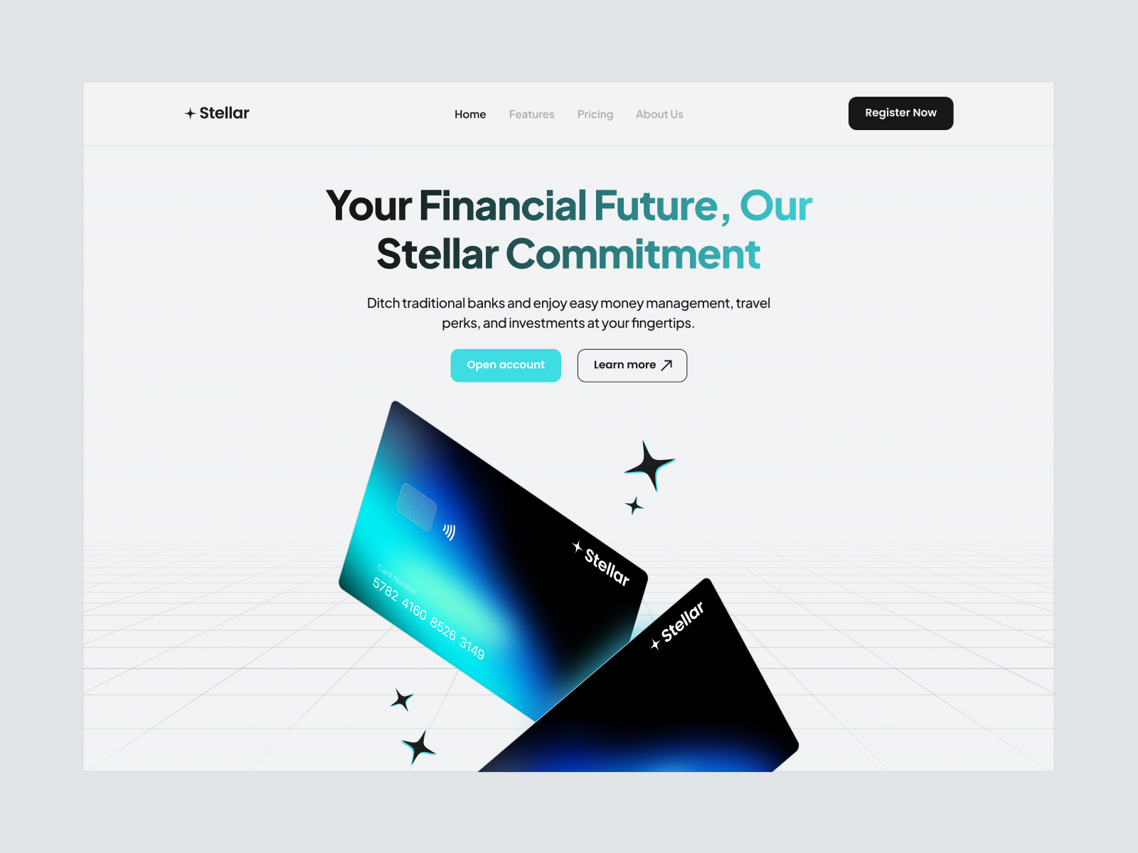 Banking — Landing Page bank branding card design dark mode finance landing page light mode modern product design prototype ui ui design ux web design website