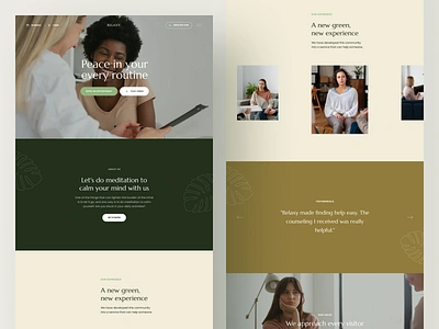 Relaxy - Mental Health Website calm clean counseling health landing landing page layout mental mental health minimalism serif simple slab slabdsgn space typography website white space