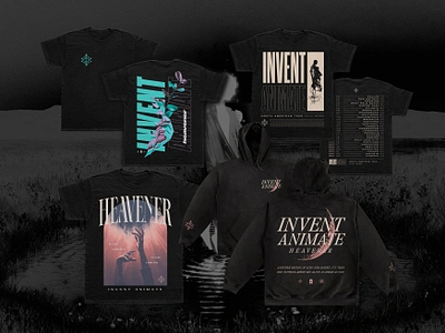 Invent Animate • Heavener Tour Merch apparel band tour merch concert dark erra graphic illustrator merch design merch designer merchdesign metal metalcore metalcore merch moody photoshop punk rock shirt t shirt vanguard