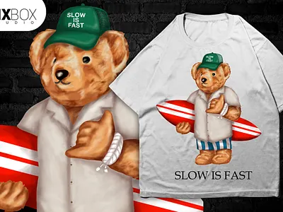 Streetwear Design Polo for T-Shirt - Polo Bear Surfing Center apparel design cartoon character clothing design fashion design graphic design illustration polo bear streetwear design tshirt design