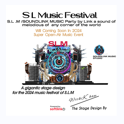 Stage design for the 2024 S.L.M Music Festival. branding graphic design logo