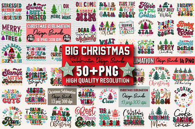 Big Christmas Sublimation Design Bundle leopard