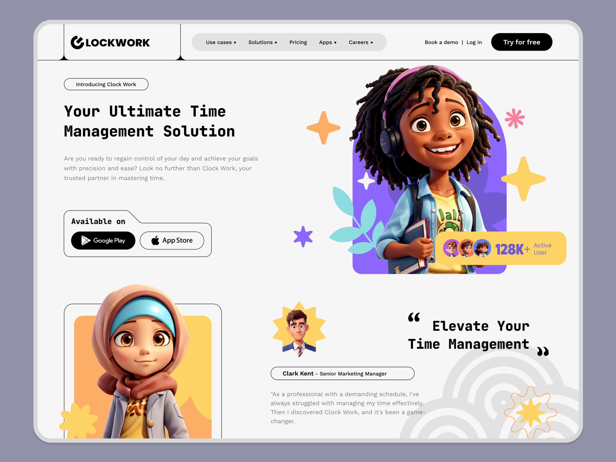 Example of Modern Minimalist Landing Page Design