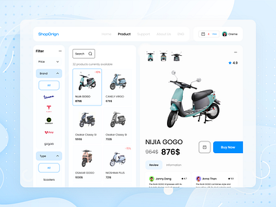 Motorcycle Sales - UI Design interface motorcycle ui website
