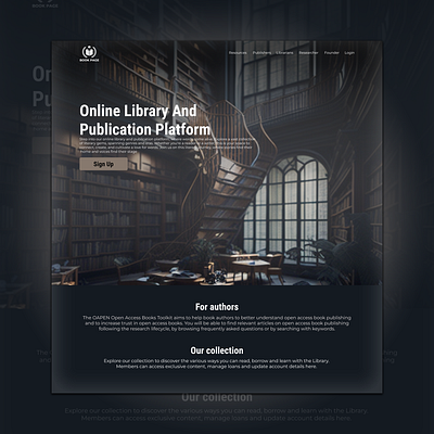 Online Library Website Design branding figma graphic design library online library ui uiux website