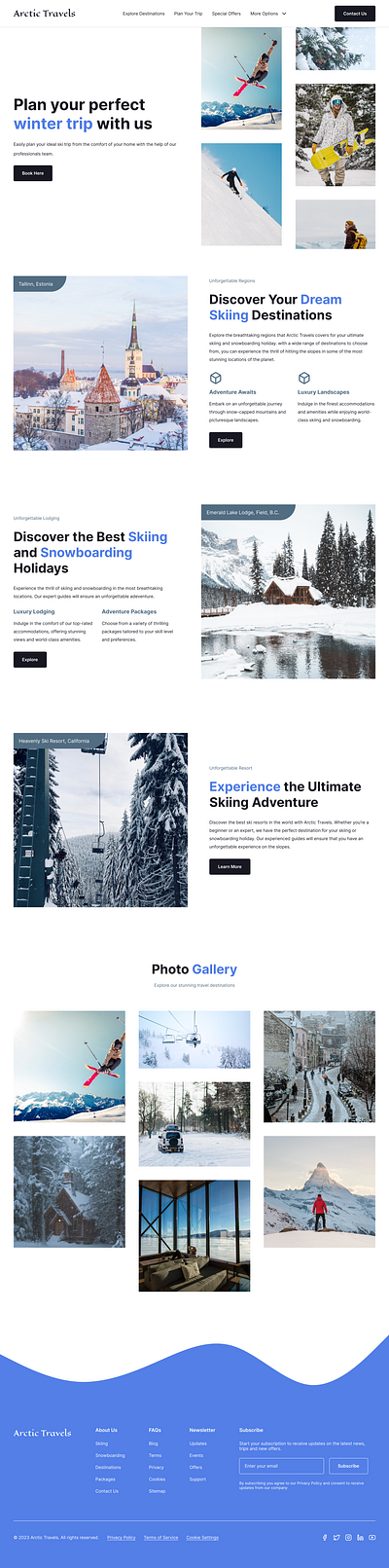 Arctic Travels Landing Page design figma practice project ui web design