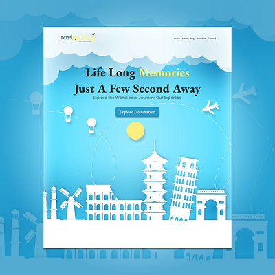 Travel Website Design explore figma graphic design illustration memory photoshop social media post travel ui