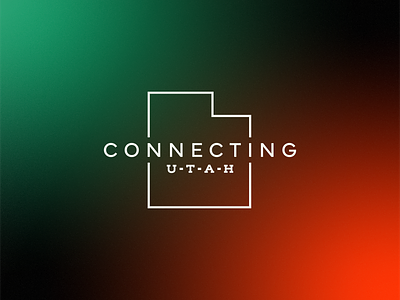 Connecting Utah branding gradient graphic design logo logos minimal minimalist orange salt lake city slc tech usa utah vector