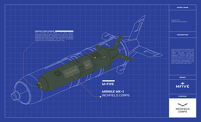M-FIVE MK-I MISSILE army branding concept illustration military missile vector