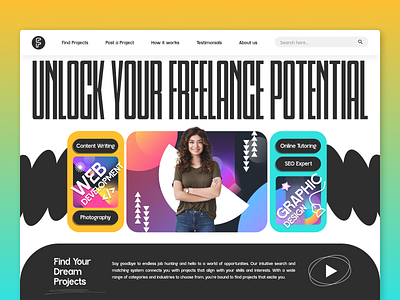 Freelancing Website Landing Page UI app branding design graphic design illustration image app logo ui ux vector