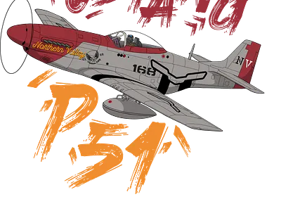 MUSTANG P-51 aeroplane airborne aircraft branding design graphic design illustration military