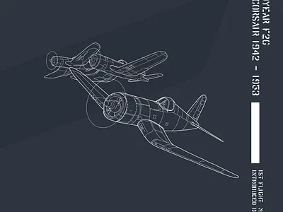 F4U CORSAIR aircraft branding design graphic design illustration military vector