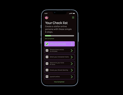 Online Persona Checklist branding ui
