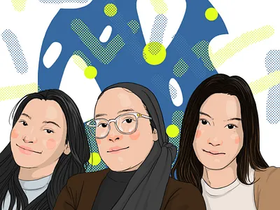 3 FRIENDS digital illustration illustration portrait illustration