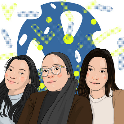 3 FRIENDS digital illustration illustration portrait illustration