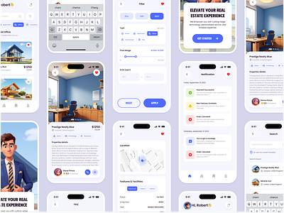PropSavvy | Mobile App apartment app app design book app clean design house mobile ofiice properties property real estate real estate agency rent rent house app sell ui ux