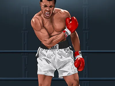 ALI THE GREAT boxing champion coloring digital illustration illustration muhammad ali