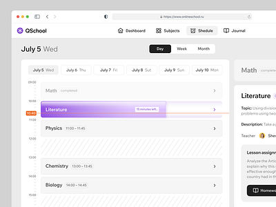 Student's schedule for the day design designlover graphic design interface minimal productdesign typography ui uiuxdesign uptrends ux visualdesign web web ui webdesign website