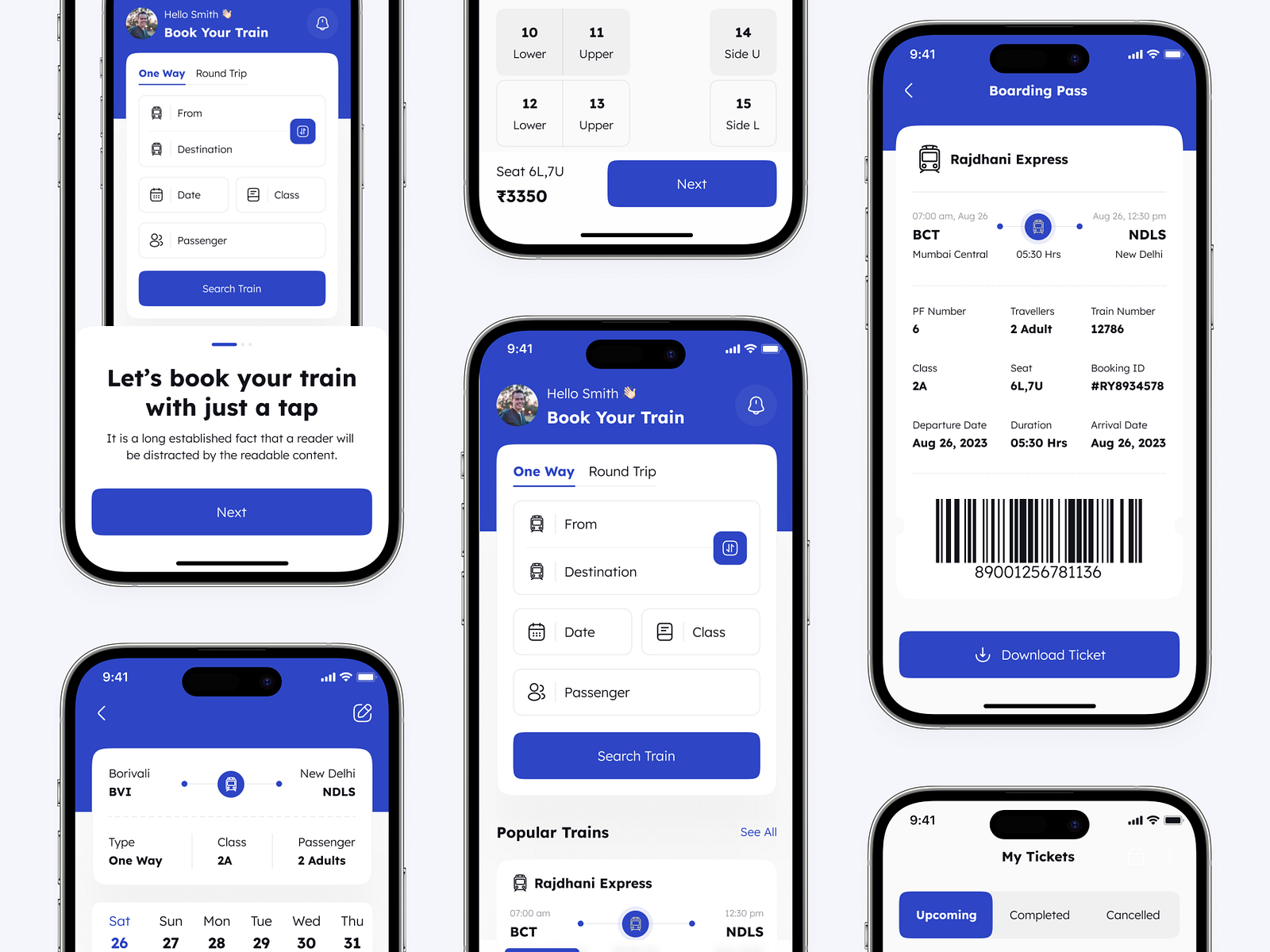 Train Ticket Booking App UI Kit by DIRID STUDIO on Dribbble