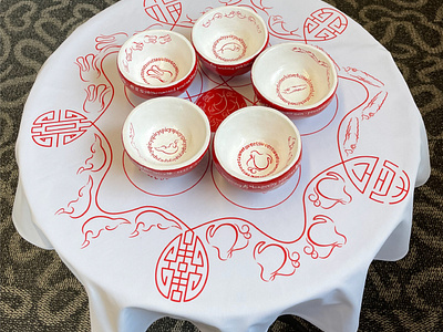 Chinese Togetherness 3d modeling adobe dimension adobe illustrator adobe photoshop air dry clay bowl design chinese character chinese cultures chinese food conceptual design drawing glyphs3 graphic design handcraft icon pattern design red tablecloth design thesis