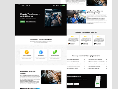 Ridesmart - Ride Sharing Website cleanui figma newlandingpage professionaldesign ridesharing ui