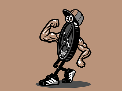 Fitness Gym Mascot barbel branding cartoon design fitness graphic design gym icon illustration logo mascot vector
