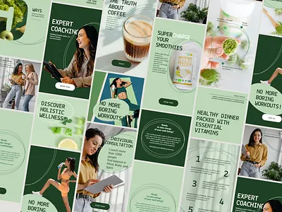Canva social media templates for Health Coach branding coach design graphic design health instagram post socialmedia stories