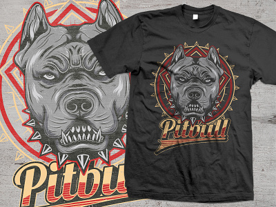 Pitbull Dog T Shirt, Custom Drawing Dog T Shirt custom t shirt dog t shirt graphic design t shirt design vector drawing