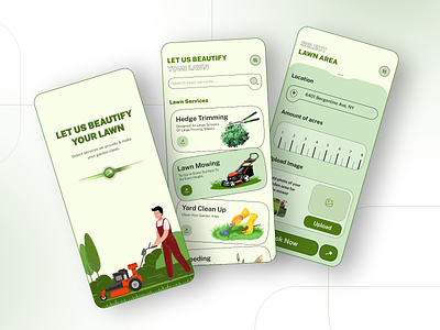 Lawn Mowing Service App Design acres app ui business cleaning garden gardening gardening service home lawn mover lawn mowing lawncare location mobile app mobile app design moving services service providers trimming uber for lawn uiux yard
