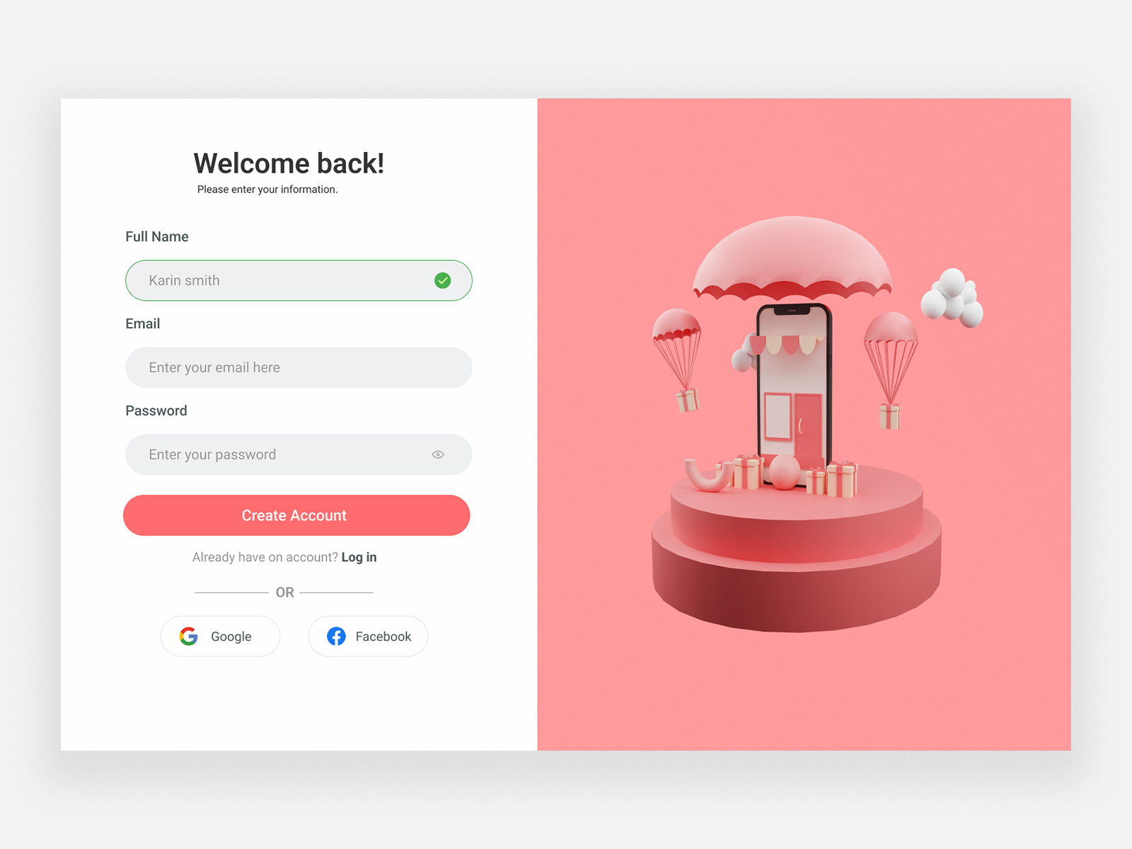 Create Account UI Concept Design by Md Razaul Karim on Dribbble