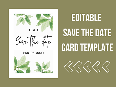 Editable Minimalist Save The Date Card Template (105 x 148 mm) aesthetic canva card design card templates design editable templates graphic design invitation cards invitees minimalist save the date stylish template