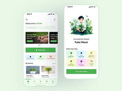 Plant Care Mobile Application design figma graphic design ui