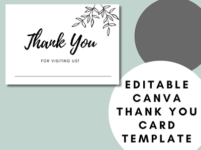 Black and White Simple Editable Business Thank You Card Template aesthetic black and white branding business business card canva canva templates card design design editable templates elegant graphic design marketing minimalist printable templates template designs thank you card visiting card