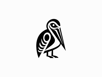 Pelican Logo animal bird branding design emblem geometric icon identity illustration logo marine mark nature pelican sea sports symbol tribal vector wildlife