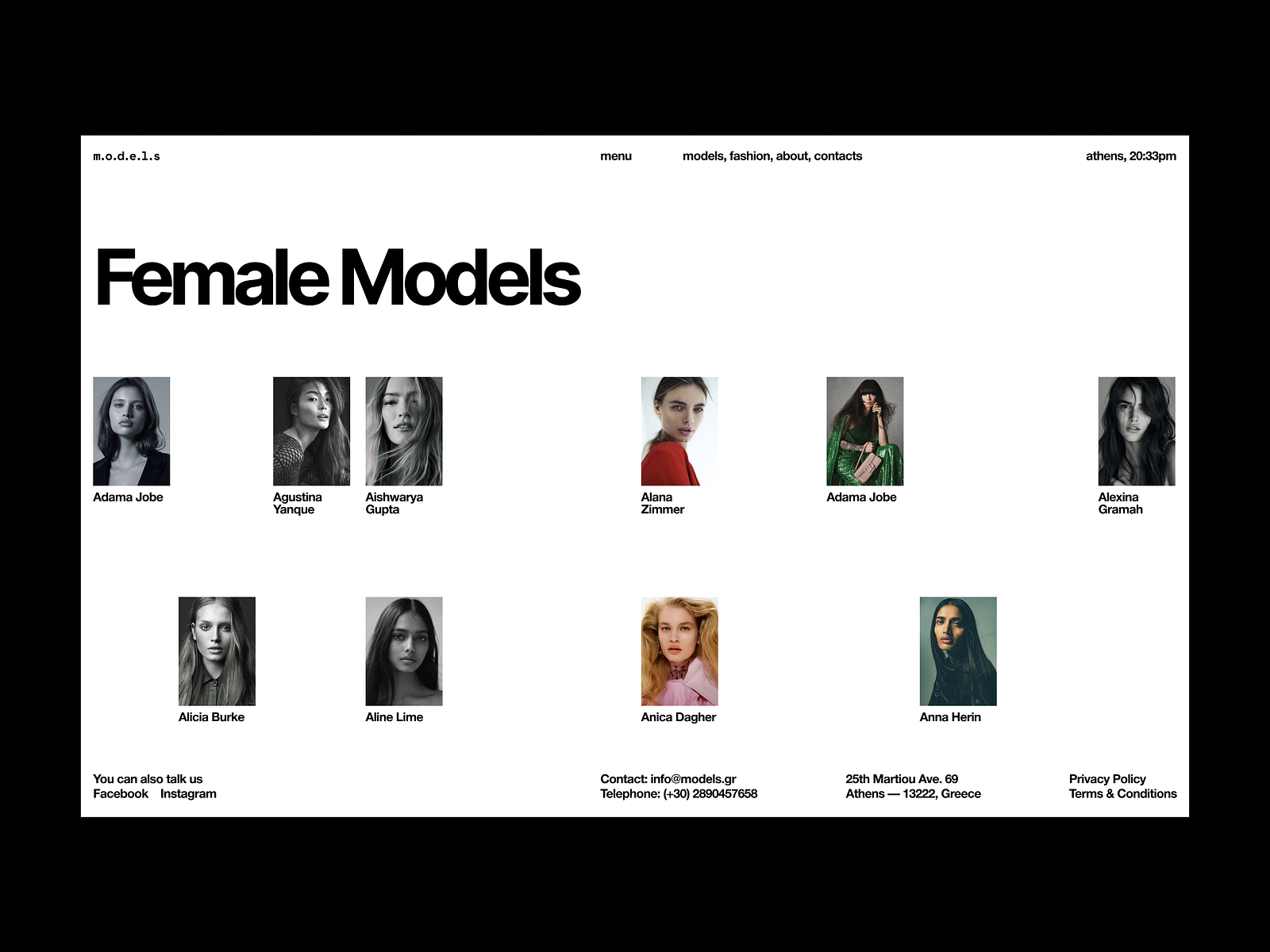 Modeling Agency site by Digi.Co on Dribbble