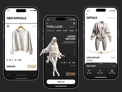 Fashion Store - Mobile App Concept 3d animation branding clothes concept creative fashion graphic design inter interface ios mobil mobile mobile app shopping ui ux
