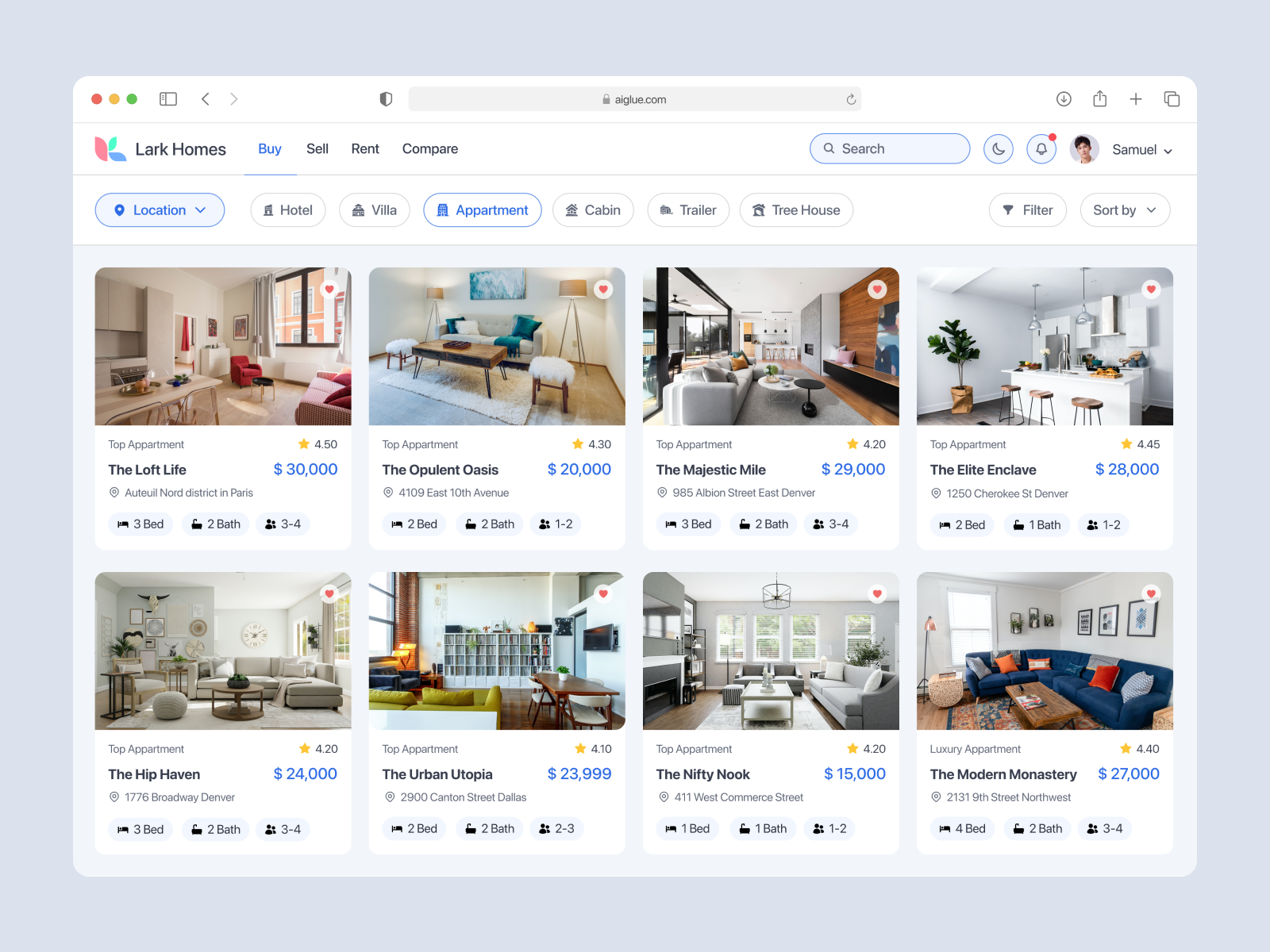 Real Estate Dashboard airbnb appartment buy dashboard home hotel house interface property real estate agency realtor rent sell uiux vila web web design