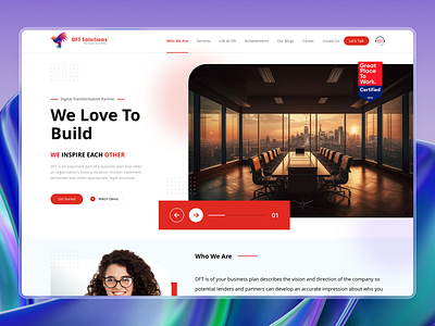 Landing page UI app branding company corporate design gradient graphic design illustration landing page logo ui uiux web website