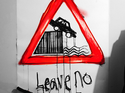 LEAVE NO TRACE folkart ink outsiderart paint paper raw art ukart