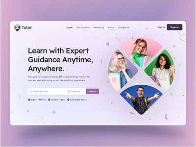 eLearnering Hero Section Exploration clean design elearning exploration figma hero section landing page lms logo rahatulbd ui user experience ux web design