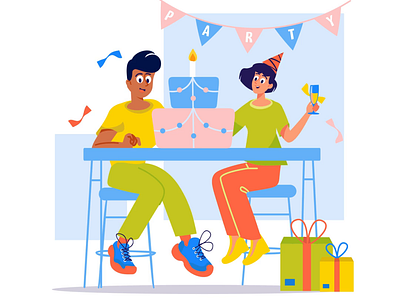 Special occasions 2d animation celebration cheers design festive flat fun holiday illustration joy man memories motion party special togetherness woman