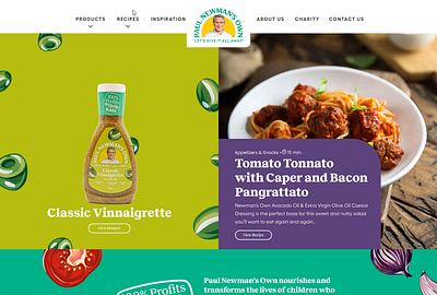 Paul Newman Australia branding food pasta philanthropy salad sauce ui design ux website website design