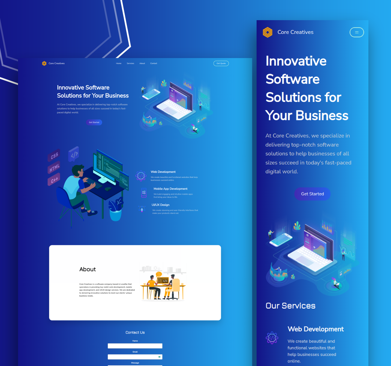 Example of Core Creatives | Company Website