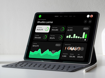 Finance Dashboard aesthetic app branding design design studio figma finance fintech illustration logo saas studiolama ui user experience