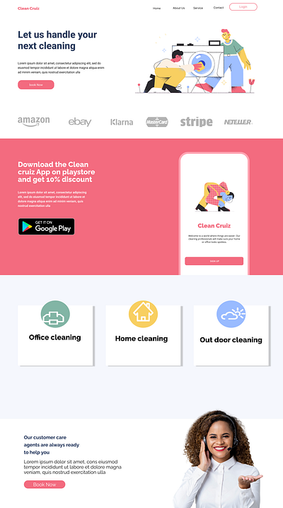 A Cleaning Web Site Landing Page