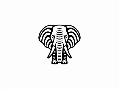 Elephant Logo animal branding cute design elephant emblem icon illustration kids lines logo mark mascot modern nature sports stripes vector wildlife zoo